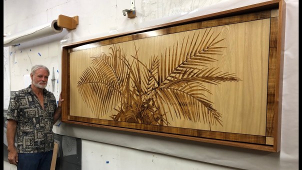 Palm tree Marquetry Art
